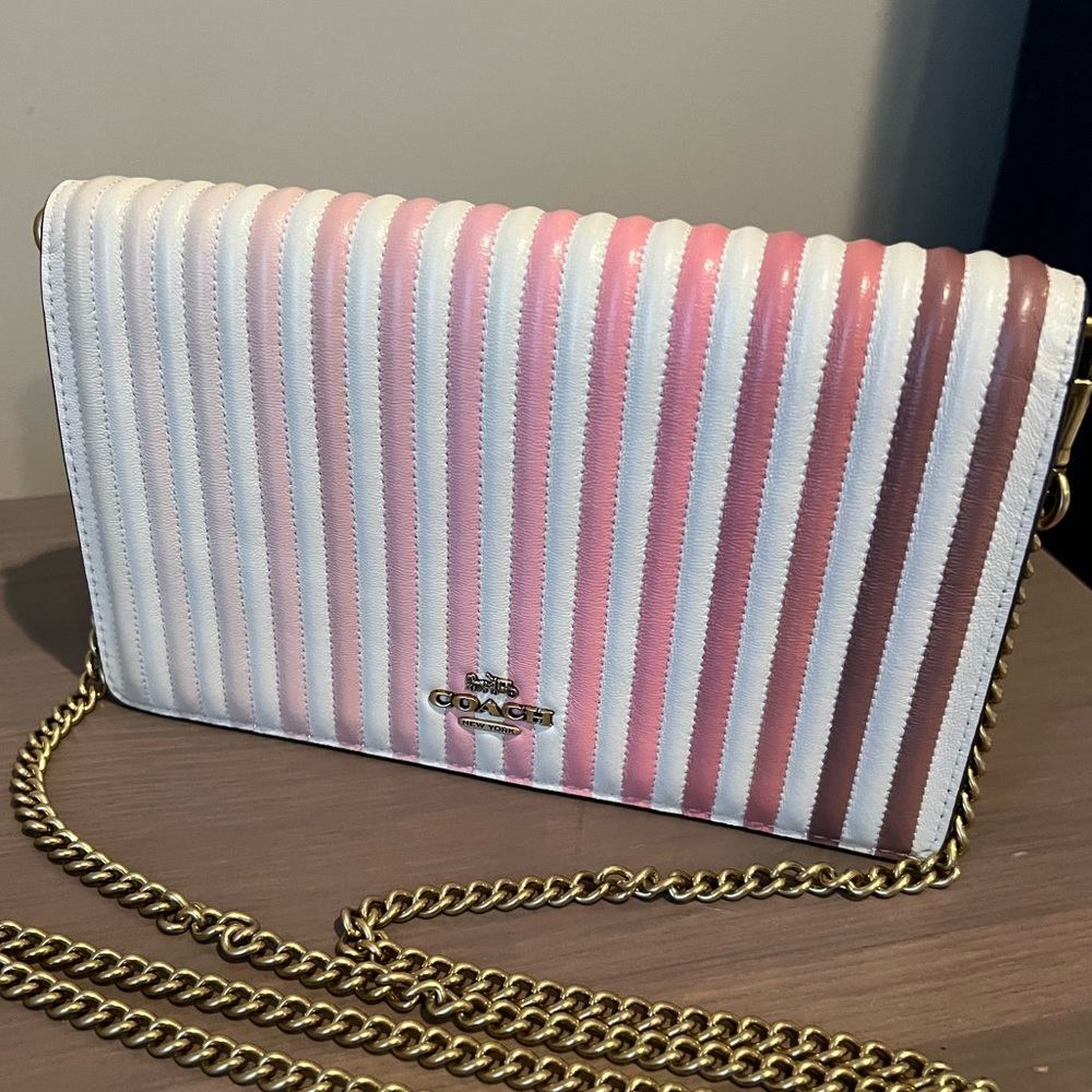 Coach Callie Foldover Chain Clutch with Ombre Quilting - NEW